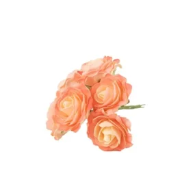 Bouquet de 6 roses en mousse - 9 x 25 cm - Couleur au choix