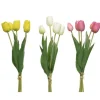 Bouquet de tulipes sur tige en plastique - 49 cm - Pâques - Couleur Aléatoire