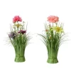 Bouquet d'herbe avec fleurs colorées - 30 cm - Pâques - Modèle Aléatoire