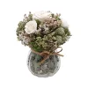 Bouquet Margot fleurs séchées et roses blanches dans un pot en verre