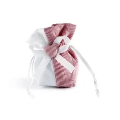 6 Bourses Cœur Velours - Rose et Blanc