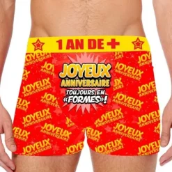 Boxer Festif - "Joyeux Anniversaire, toujours en "formes" ! - Taille au Choix