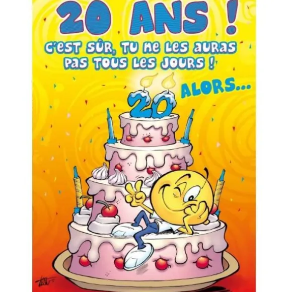 Carte d'Anniversaire Maxi Format avec Enveloppe - 20 ans