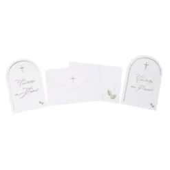 2 Cartes et enveloppes Marraine et Parrain - Collection Pureté Blanc et Or