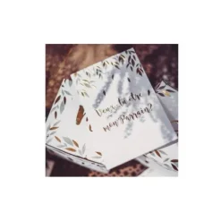 2 Cartes et Enveloppes " Veux-tu être mon parrain/marraine ? " - Baptême Embossé Or