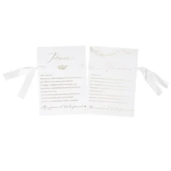 2 cartes "Parrain / Marraine" FSC® - 12,7 x 18 cm - Collection Communion Blanc et Or