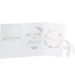 2 cartes "Veux-tu être ma marraine / mon parrain" avec enveloppes FSC® - 10 x 15 cm - Collection Communion Blanc et Or