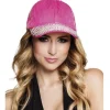 Casquette Strass et Sequins Rose