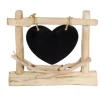 Centre de table ardoise coeur en bois
