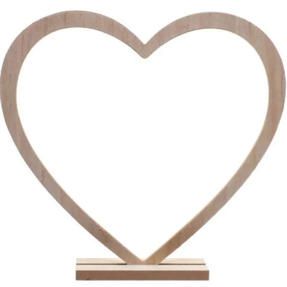 Centre de table - Grand Cœur en bois