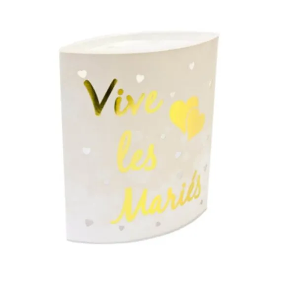 Centre de table lumineux "Vive les Mariés !" - Or