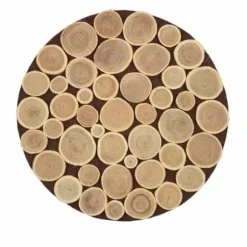 Centre de Table Rond en Bois