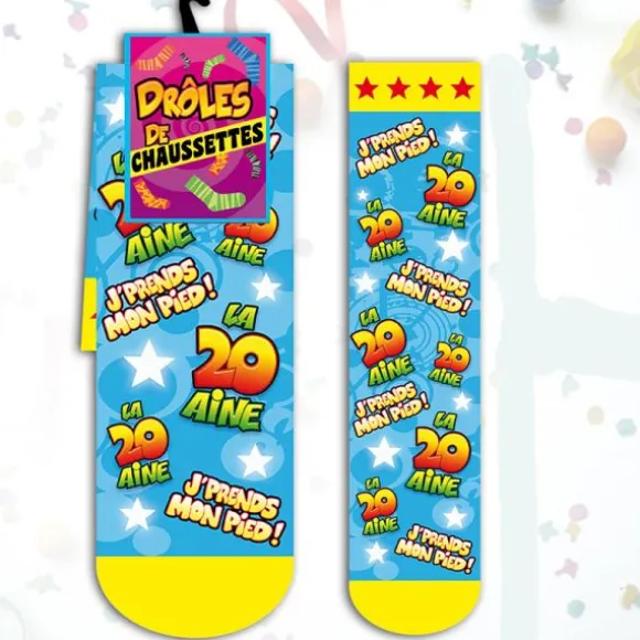 Chaussettes "La 20aine J'Prends Mon Pied !" - Bleu