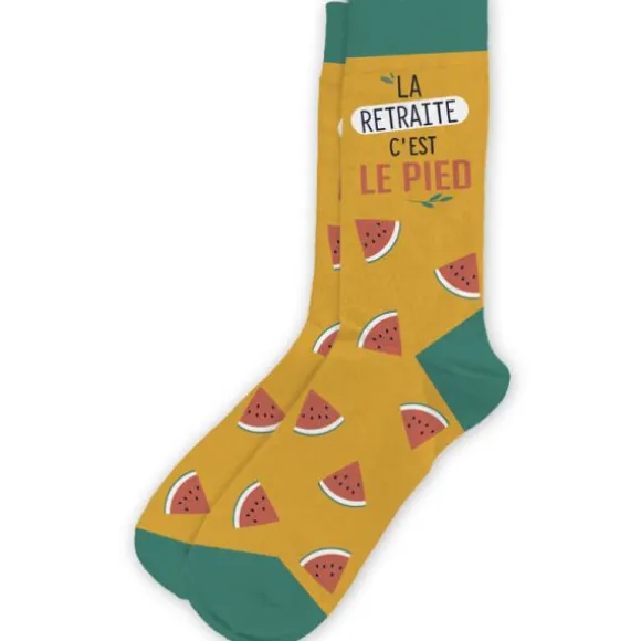Chaussettes pour homme " La retraite c'est le pied "