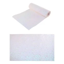 Chemin de Table avec Etoiles - Blanc Irisé - 3 m