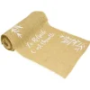 Chemin de table en jute - Retraite Party - Beige, Or & Feuilles d'Olivier - 5 mètres