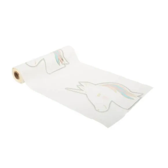 Chemin de table en velours - Collection Licorne Pastel