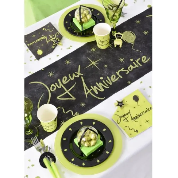 Chemin de Table "Joyeux Anniversaire" - Vert