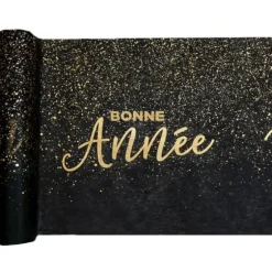 Chemin de table Noir - Bonne Année - 30 cm x 3m