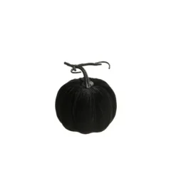 Citrouille noire en velours - Diamètre 17 cm