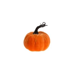 Citrouille orange en velours - Diamètre 10 cm