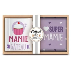 Coffret Cadeau Mug et Chaussettes - Super Mamie