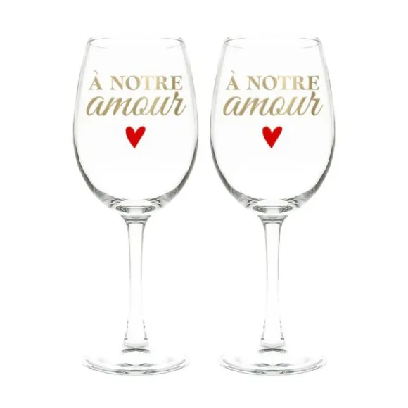 Coffret Duo de verres à vin - Saint-Valentin - Collection Chéri Chérie