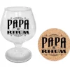 Coffret verre + dessous de verre " Papa au Rhum "