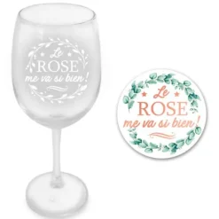 Coffret Verre à Vin " Le rose me va si bien "