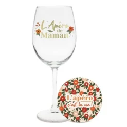 Coffret Verre à Vin - Maman - Collection Maman Chérie