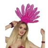 Coiffe Samba à Plumes Rose
