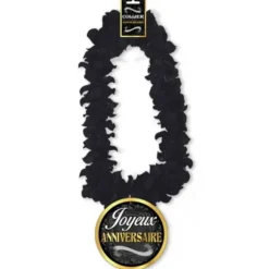 Collier Hawaï - Or et Noir - Joyeux Anniversaire