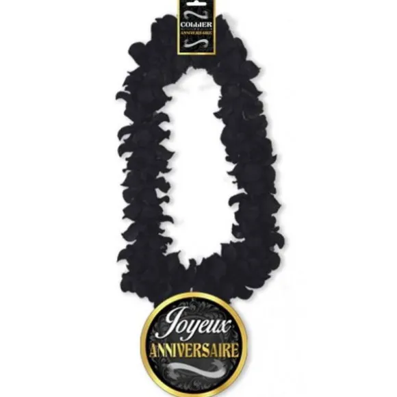 Collier Hawaï - Or et Noir - Joyeux Anniversaire