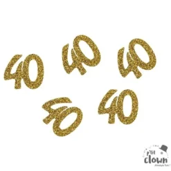 50 confettis de table à paillettes dorées pour anniversaire en forme de nombre - Âge au choix