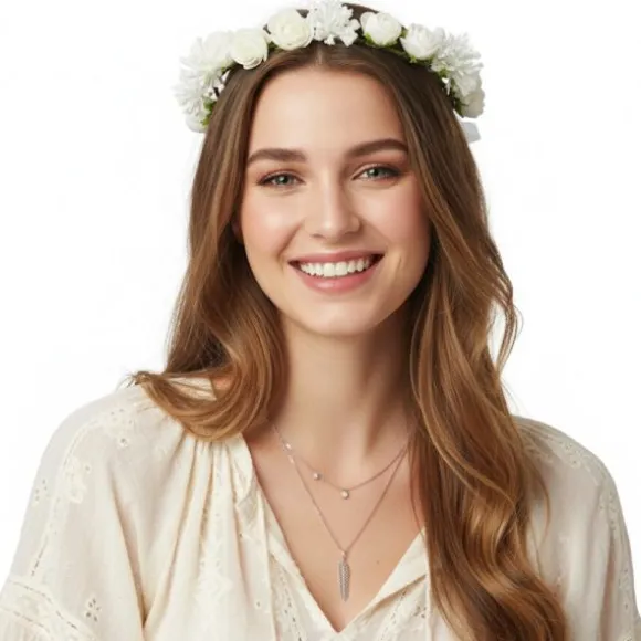 Couronne de fleurs blanches
