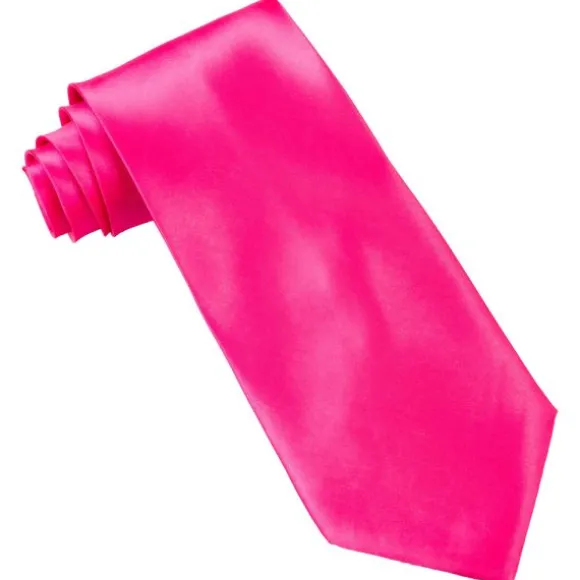 Cravate en satin fluo - Couleur au choix