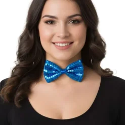 Cravate à sequins en polyester - Couleur au choix