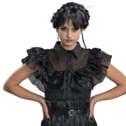 Déguisement de Mercredi ® Addams pour adulte - Robe de bal noire - Taille au choix