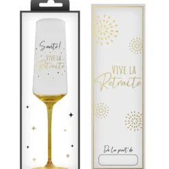Flûte à champagne "Vive la Retraite" en verre - Retraite