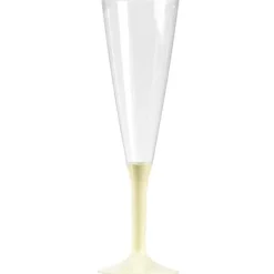 10 Flûtes à Champagne Plastique Pied "Ivoire"