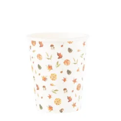 8 gobelets en carton FSC® - 255 ml - Un air d'automne - Châtaigne, Terracotta et Or
