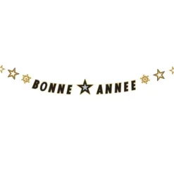 Guirlande Bonne Année - 3 m - Noir & Or