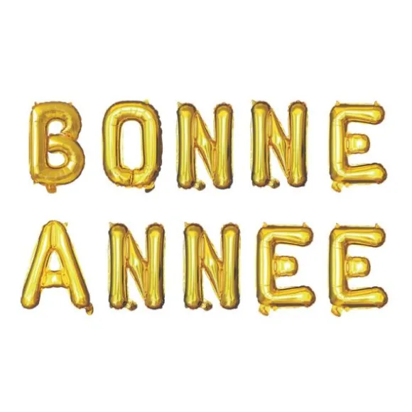 Guirlande de ballons métallisés en mylar - Bonne Année - Couleur au choix