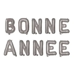 Guirlande de ballons métallisés en mylar - Bonne Année - Couleur au choix