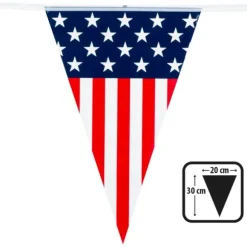 Guirlande de fanions en PVC - 6 m - USA