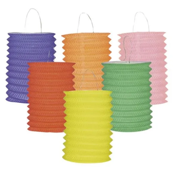 12 Lampions en Papier - 6 Coloris