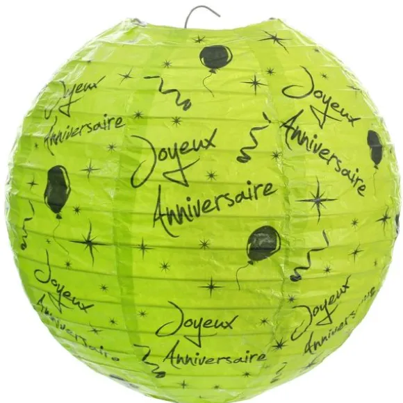 2 Lanternes "Joyeux Anniversaire" - Vert