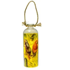 Lanterne verre tropicale 10 LEDS - Jaune