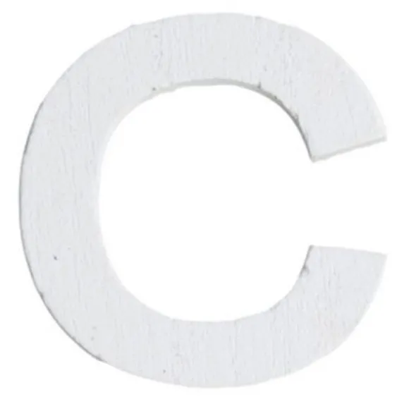 Lettre C en Bois Blanc - 5 cm