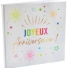 Livre d'or de 20 pages "Joyeux Anniversaire" - 24 x 24 cm - Collection Festicolor - Couleur au choix